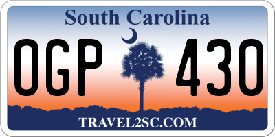 SC license plate OGP430