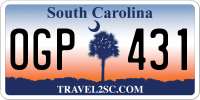 SC license plate OGP431