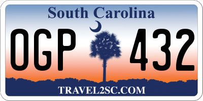 SC license plate OGP432