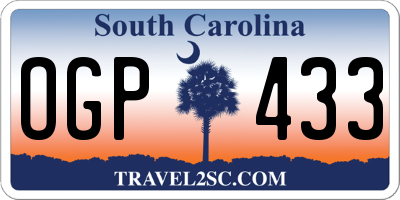 SC license plate OGP433