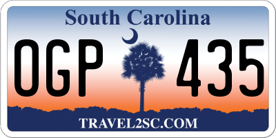 SC license plate OGP435