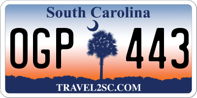 SC license plate OGP443