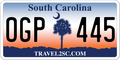 SC license plate OGP445