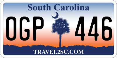 SC license plate OGP446