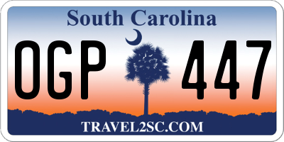 SC license plate OGP447