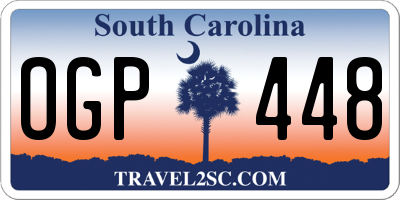 SC license plate OGP448