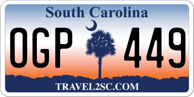 SC license plate OGP449