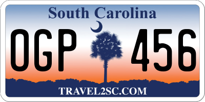 SC license plate OGP456