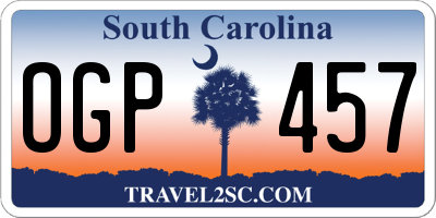 SC license plate OGP457