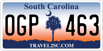 SC license plate OGP463