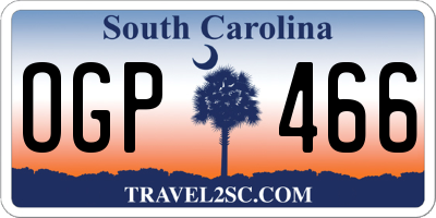 SC license plate OGP466