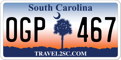 SC license plate OGP467