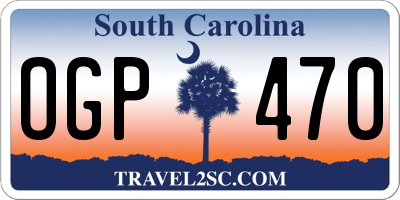 SC license plate OGP470