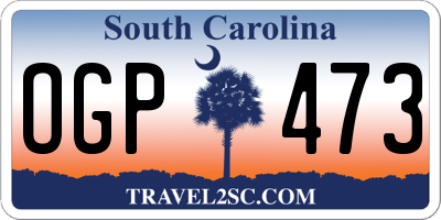 SC license plate OGP473
