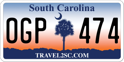 SC license plate OGP474