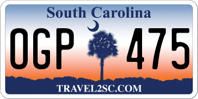 SC license plate OGP475