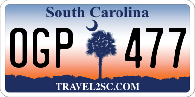 SC license plate OGP477