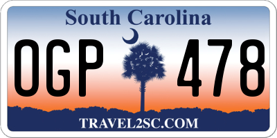 SC license plate OGP478