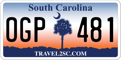 SC license plate OGP481