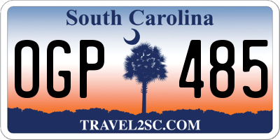 SC license plate OGP485