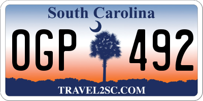 SC license plate OGP492