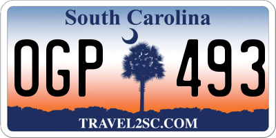 SC license plate OGP493