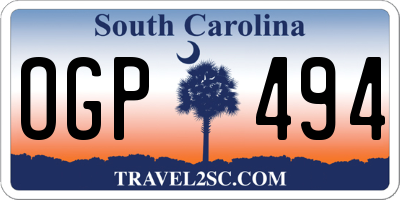 SC license plate OGP494