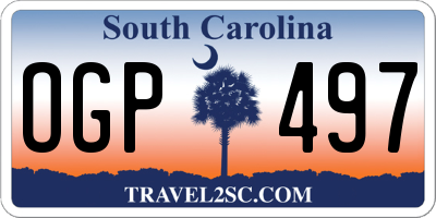 SC license plate OGP497