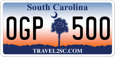 SC license plate OGP500