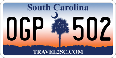 SC license plate OGP502