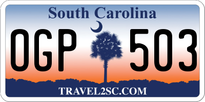 SC license plate OGP503