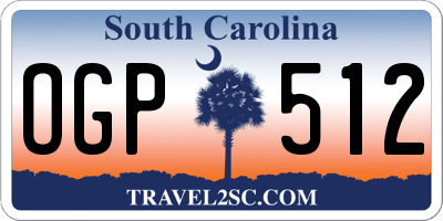 SC license plate OGP512