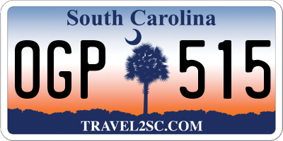 SC license plate OGP515
