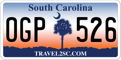 SC license plate OGP526