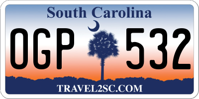 SC license plate OGP532