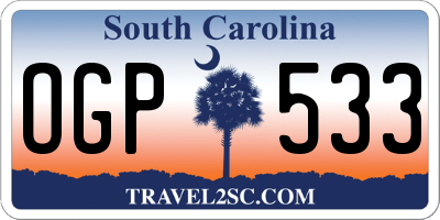 SC license plate OGP533