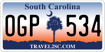 SC license plate OGP534
