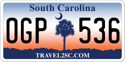 SC license plate OGP536