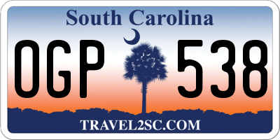 SC license plate OGP538