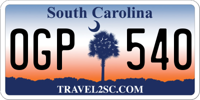 SC license plate OGP540