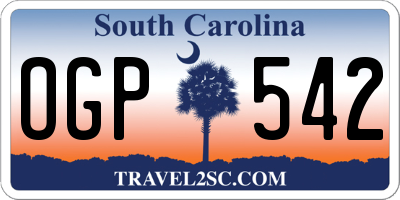 SC license plate OGP542