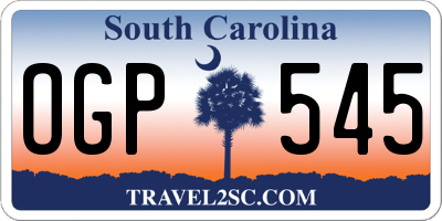 SC license plate OGP545