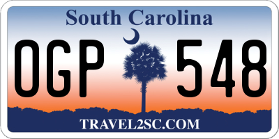 SC license plate OGP548