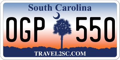 SC license plate OGP550