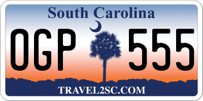 SC license plate OGP555