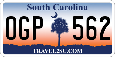SC license plate OGP562