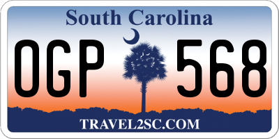 SC license plate OGP568