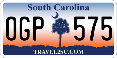 SC license plate OGP575