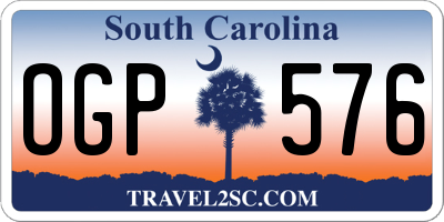SC license plate OGP576
