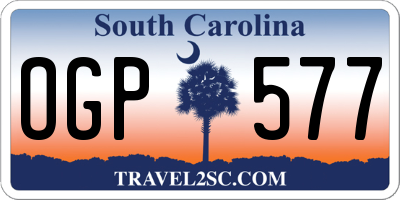 SC license plate OGP577
